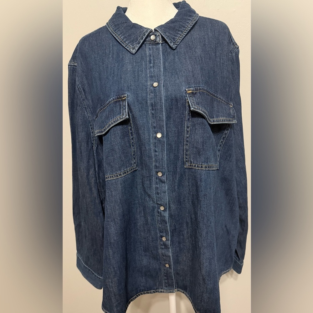 Liverpool Los Angeles Denim Button Down Shirt (NWT) - Size 3X